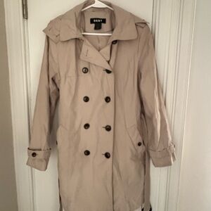 DKNY Beige Double-Breasted Trench Coat- Size Medium